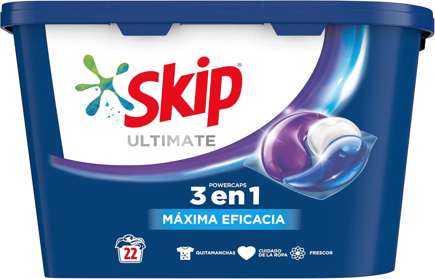 Skip Ultimate detergente em cápsulas, máxima eficiência 22 lavagens