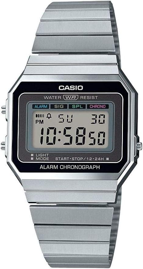 Casio Collection - Relógio digital para mulher A700WE com correia de aço inoxidável