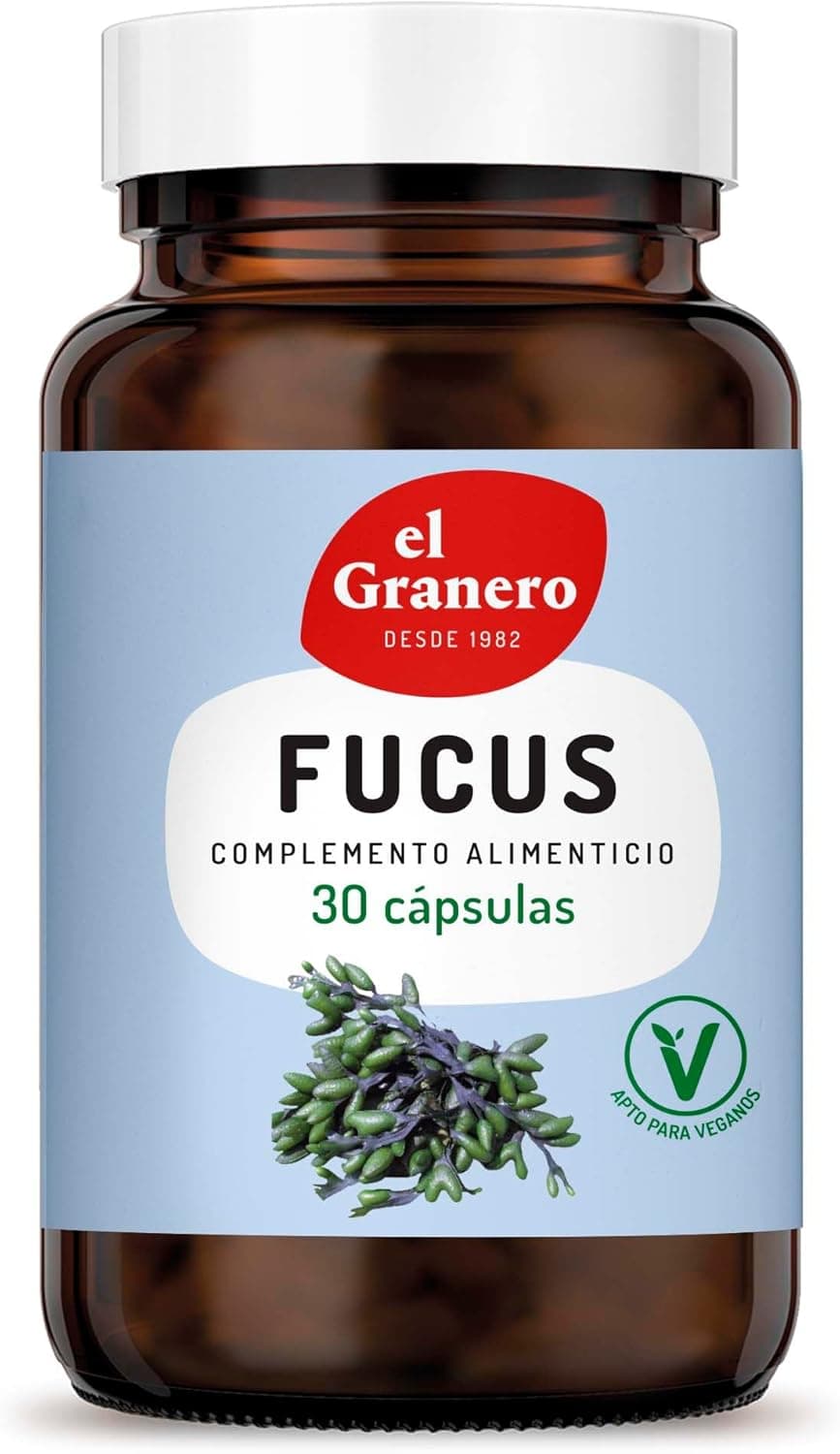 El Granero Integral - Fucus - 30 cápsulas - Feito à base de algas Fucus - Fonte natural de iodo - Ajuda a regular a função tiroide - Contribui para o controlo de peso