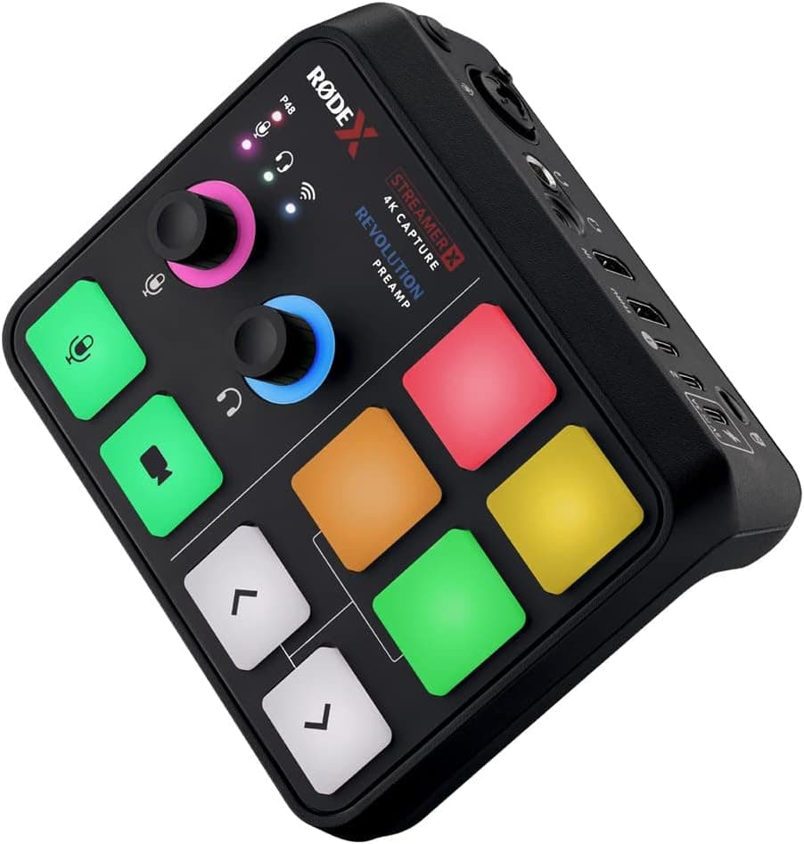 RØDE STREAMER X Interface de áudio integrada profissional RØDE X Streamer X e placa de captura de vídeo 4K com conectividade XLR, HDMI e TRRS para transmissão, jogos e criação de conteúdo