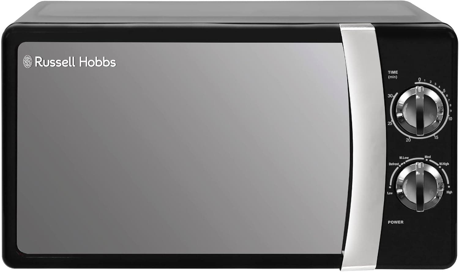 Russell Hobbs - Microondas manual independente RHMM701B 17 litros, 700 watts, preto com 5 níveis de potência, alarme, temporizador, descongelação e fácil de limpar