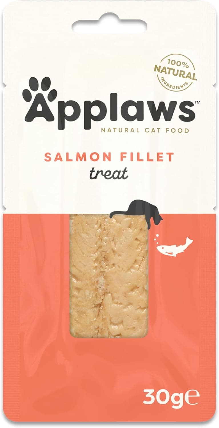 Applaws 100 % natural Cat Treats, salmão inteiro, snack para gatos, saco de 30 g (embalagem de 12 unidades)