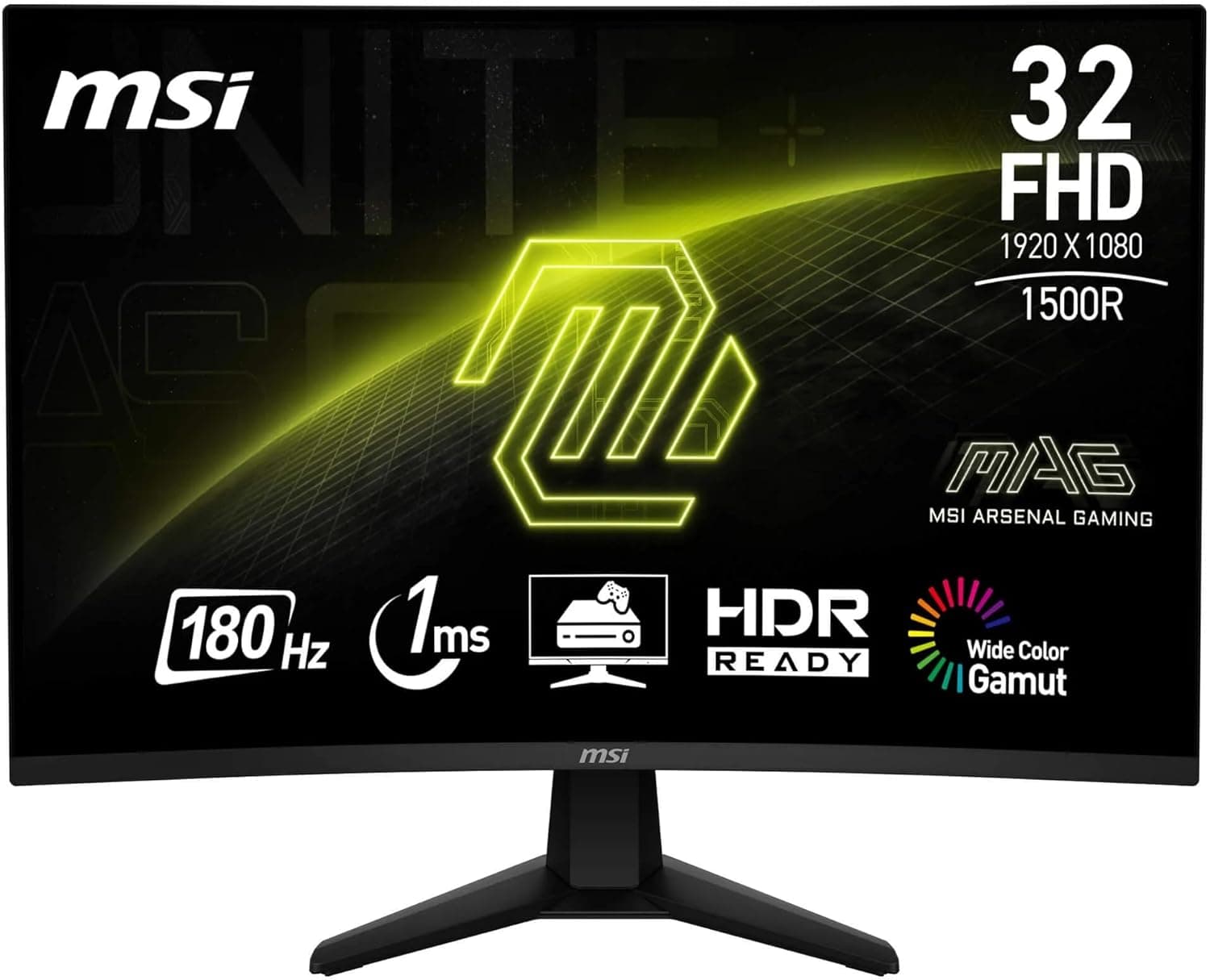 MSI Monitor Gaming mag 32C6, 1920x1080 (FHD), 31,5", 16:9, Curve 1500R, preto