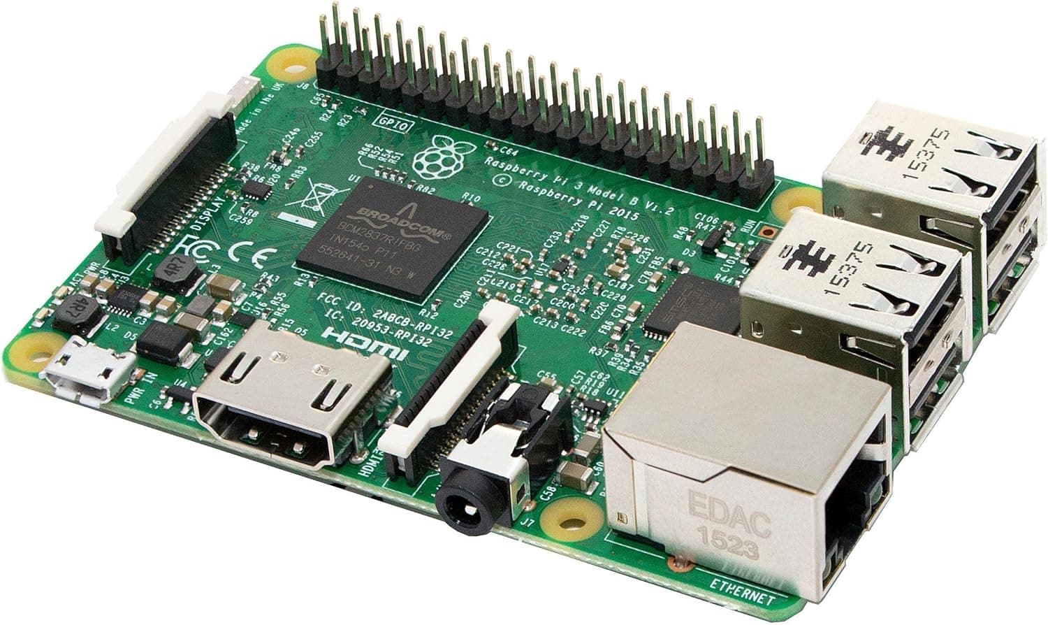 Melopero Raspberry Pi 3 Model B, CPU Quad Core 1,2 GHz Broadcom BCM2837 64 bit, 1 GB RAM, WiFi, Bluetooth BLE, prata