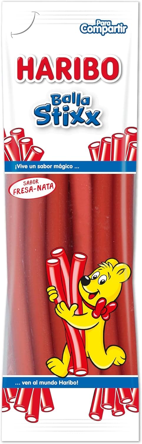 Haribo Balla Stixx Morango | Gomas de morango, 200 g