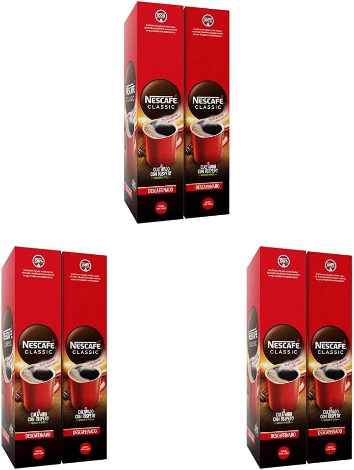 Nescafé Café solúvel e descafeinado, 100 unidades (embalagem de 3)