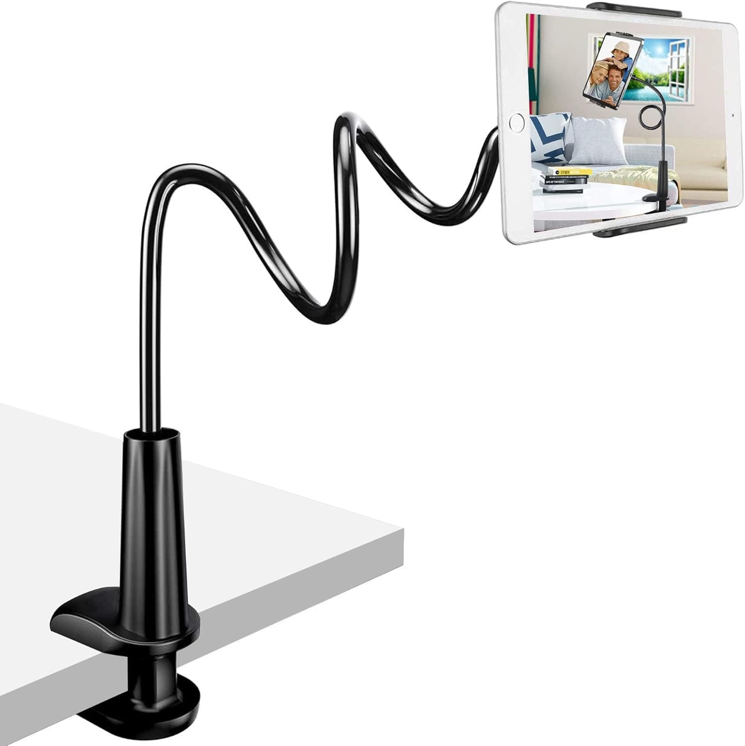 Zoeley Suporte para tablet, suporte para telemóvel multiângulo flexível com gola de cisne braço, suporte móvel para iPad Serie/iPhone/Huawei/Samsung/Nintendo Switch/Mediapad Kindle Fire HD
