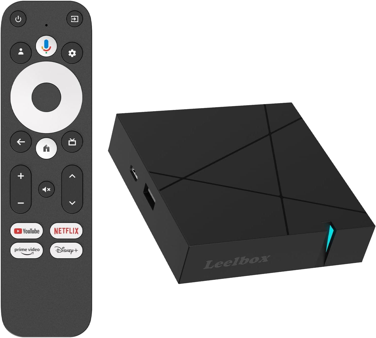 Leelbox-tech Android TV Box | Media player 4K Ultra HD com Chromecast, controlo por voz, Dolby Atmos e WiFi 6
