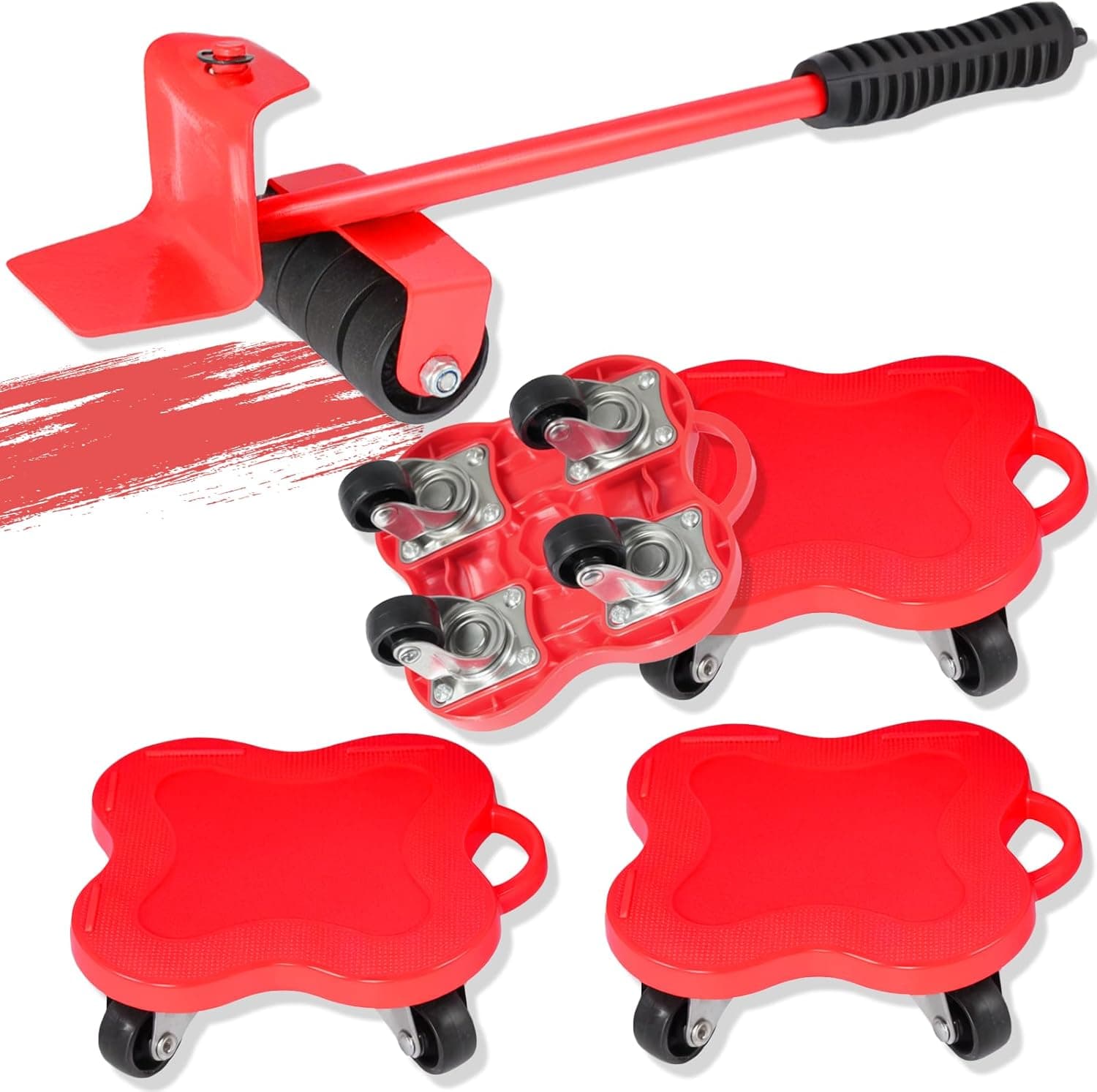 RETSAMV | Conjunto de ferramenta para elevação de móveis com rodas giratórias e alavanca ajustável