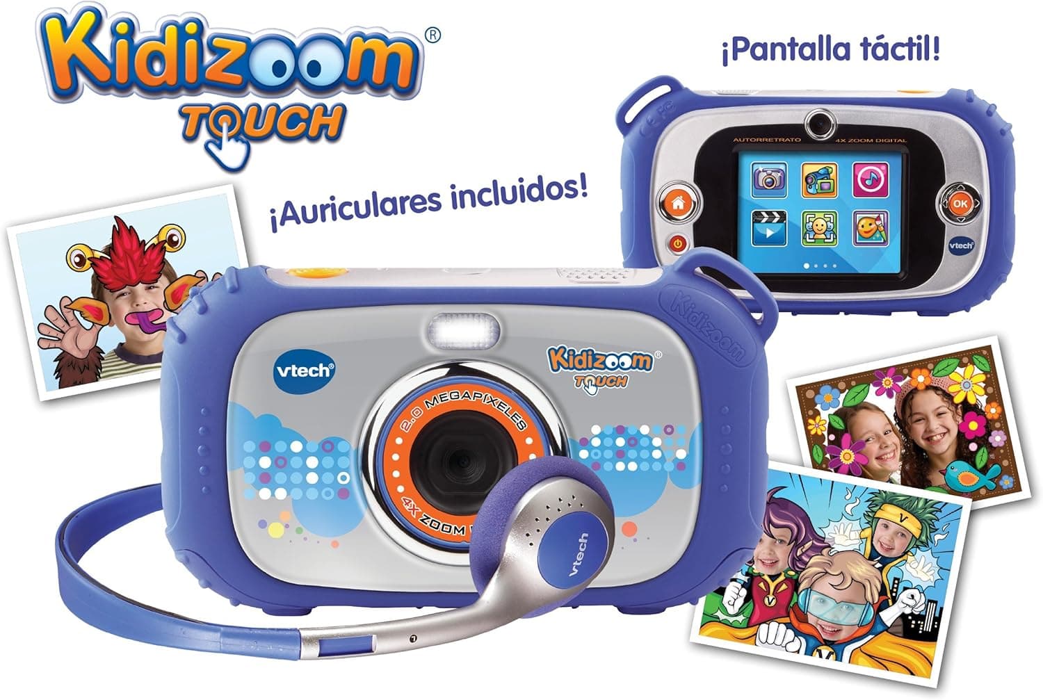 VTech - Câmara, Kidizoom Touch, cor azul (3480-145022)