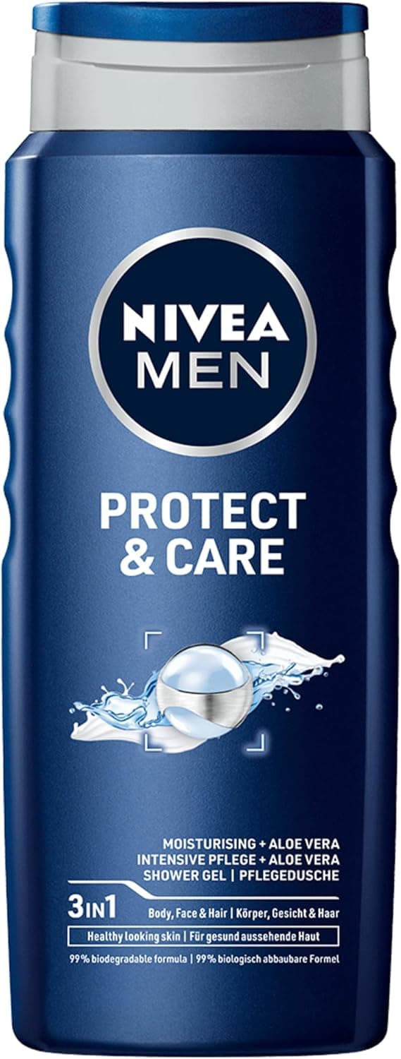 NIVEA Protect&Care gel de banho para homem com aloé vera 500 ml
